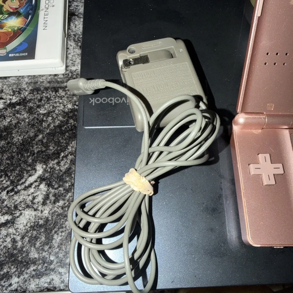 Nintendo DS Lite Console - Coral Pink (USGSPB) Good Condition W/ 5 Games READ